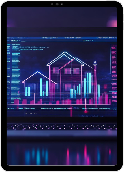 ipad-showing-neon-house-picture